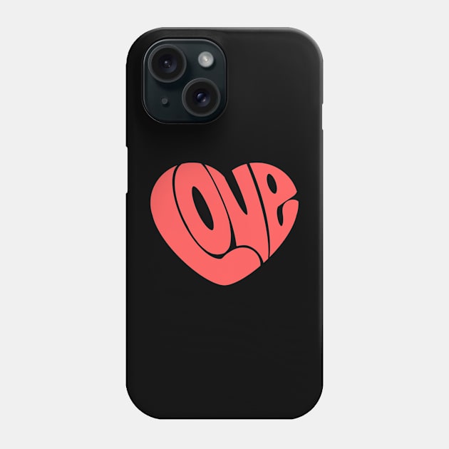 Love word in a heart shape simple cute design for valentines day red Phone Case by Yarafantasyart