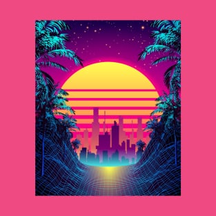 Vaporwave City Pop Colorful 80s 90s Retro Sunset Futurism Design T-Shirt