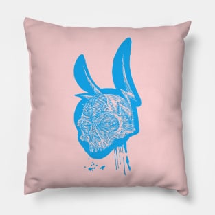 Skull Buns Blue Pillow