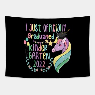 I just Officially Graduated Kindergarten 2022 unicorn Tapestry