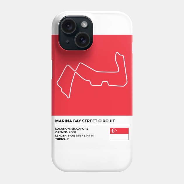 Marina Bay Street Circuit [info] Phone Case by sednoid