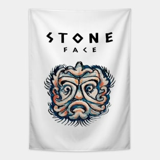 Stone Head Retro Sculpture Face Tapestry