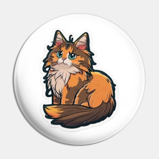 Majestic Maine Coon Cat Sticker Pin