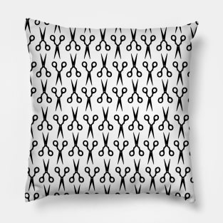 Scissors Pattern Black Pillow