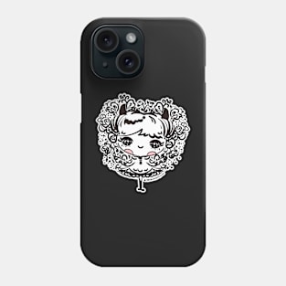 whimsical cute girl illustration Phone Case