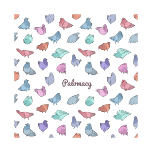 Colorful Flock of Pigeons (square) T-Shirt