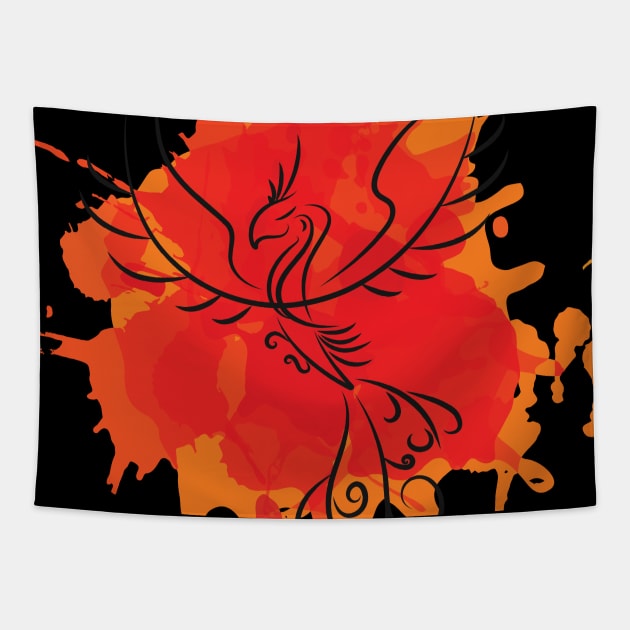 Mystical Phoenix Tapestry by phxartisans