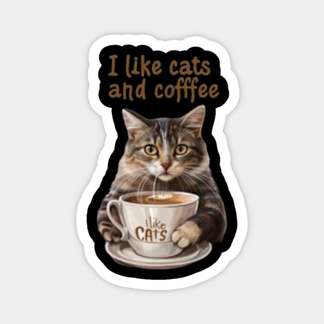 I like cats and coffee Magnet by TshirtMA