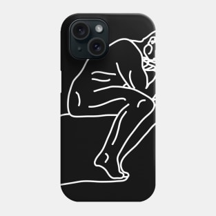 The thinker sculpture line art Phone Case