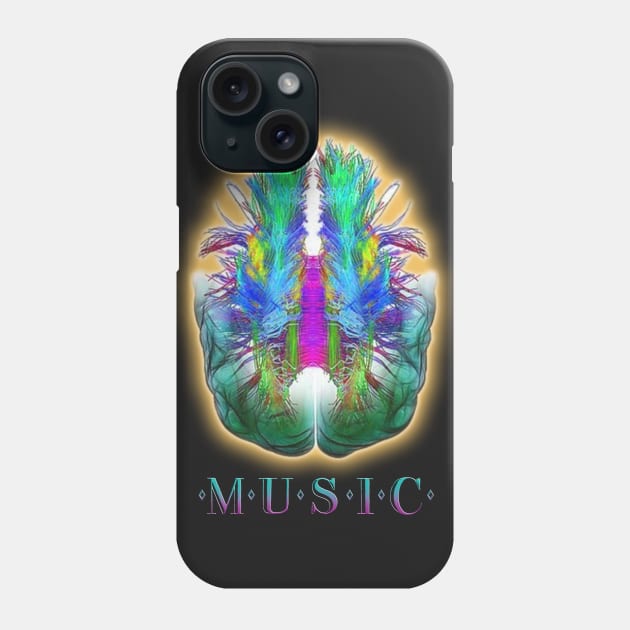 Music Brain Phone Case by blancobydesign01