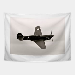 P-40 Warhawk Flying Tiger Airplane Sepia Tapestry