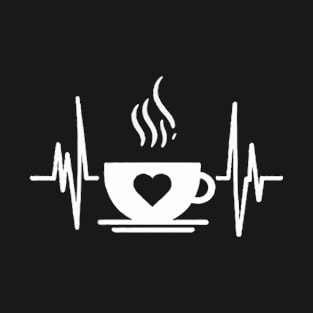 funny heartbeat coffee love coffee heart T-Shirt