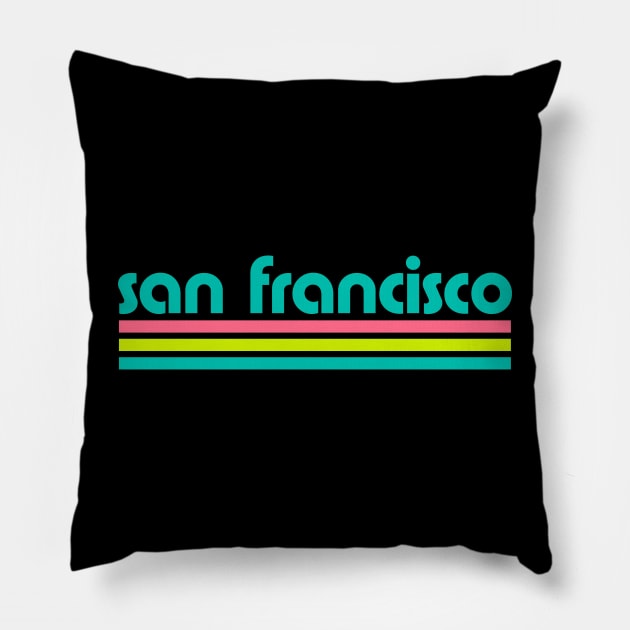 Retro San Francisco Stripes Pillow by Now Boarding