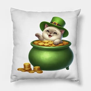 St Patricks Day Burmese Cat Pillow