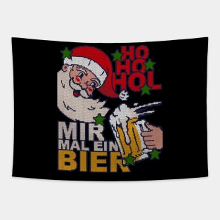 Ho Ho Hol mir Bier - Strickeffekt - Ugly Christmas Tapestry