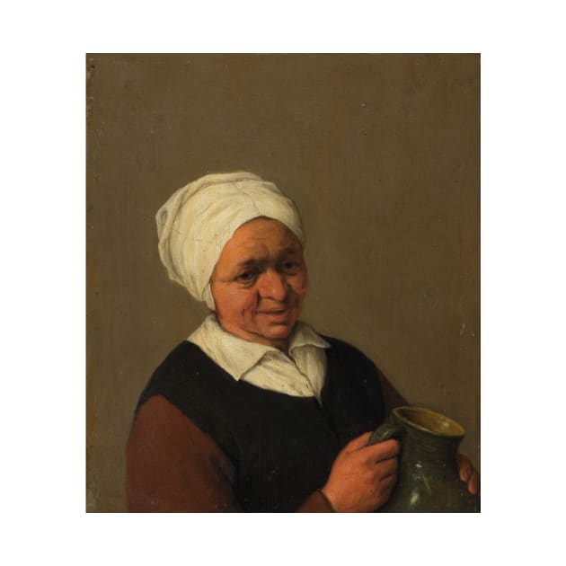 Bust of an Old Peasant Woman Holding a Jug by Adriaen van Ostade by Classic Art Stall