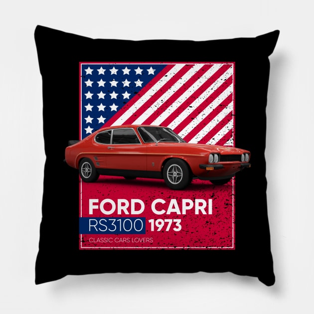 Classic Car Capri RS3100 1973 Pillow by cecatto1994