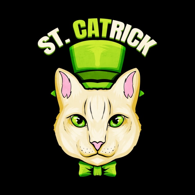 Cat With Green Loop And Cylinder Hat St Catrick Patricks Day by SinBle