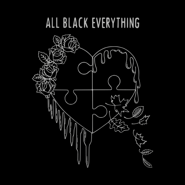 All Black Everything Four Seasons Puzzle by prettyinpunk