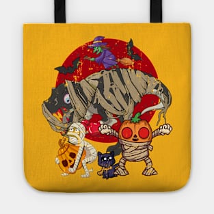 Dinosaur Mummy Pumpkin Cat Witch Halloween Crew Party Tote