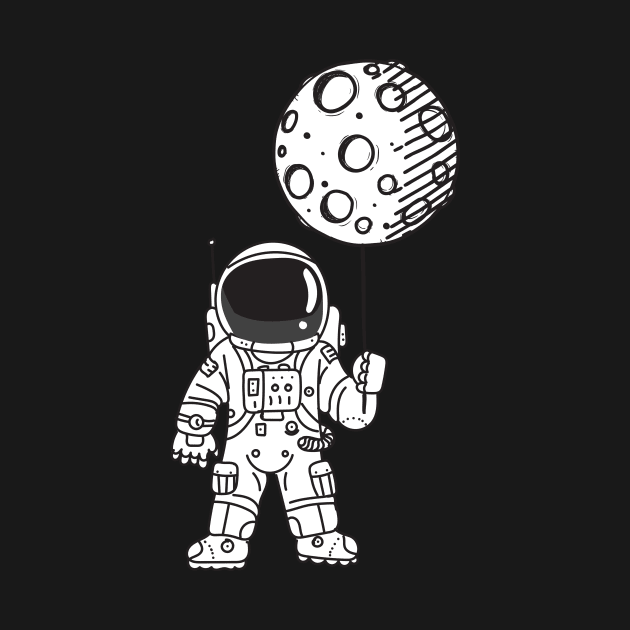 Astronaut Moon Balloon by Vin Zzep