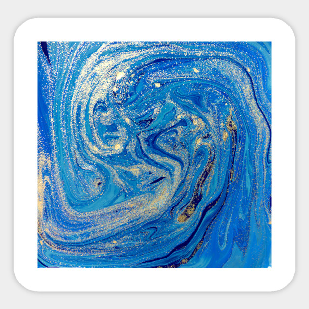 Blue Gold Glitter Abstract Painting Artwork Blue Abstract Art
