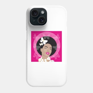 Girl with Afro and Butterflies Phone Case