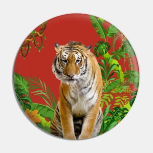 Tiger with Jungle Background Pin