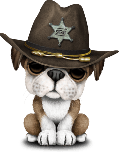 Cute British Bulldog Puppy Sheriff Magnet