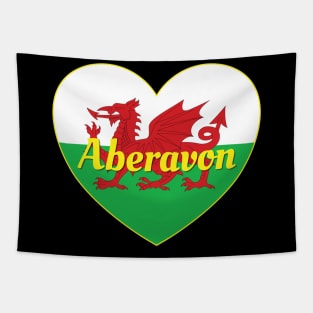 Aberavon Wales UK Wales Flag Heart Tapestry