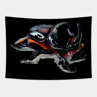 Dark Rhino Beetle Tapestry