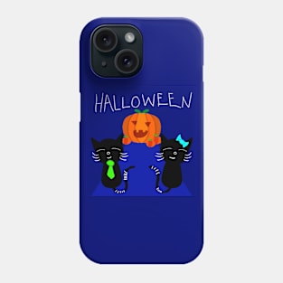 Cats And A Pumpkin Halloween Phone Case