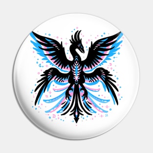 Trans Flag Phoenix Pin