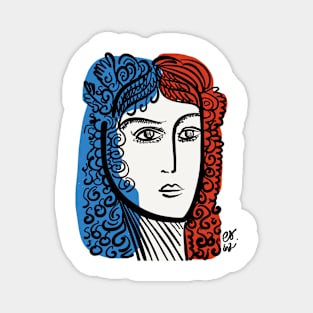 French Portrait Minimal Art Magnet