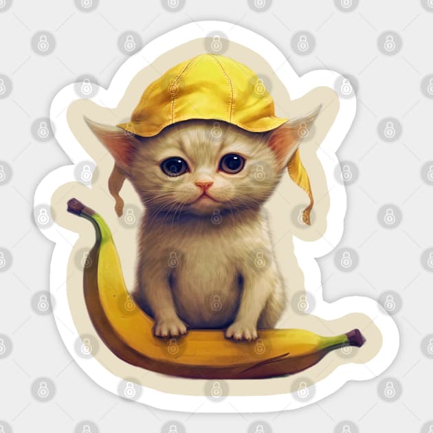 Crying Banana Cat  Pin for Sale by sticker-house