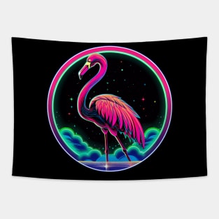 Flamingo Lover Cosmic Space Animals Tropical Beach Tapestry