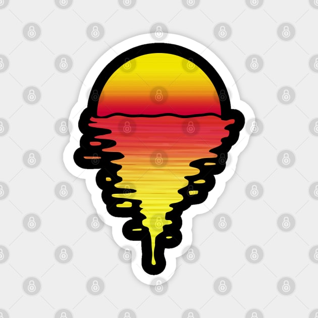 Cool 80s Sunset Magnet by Nerd_art