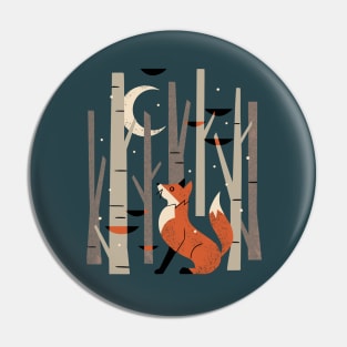 Winter Forest Fox Pin