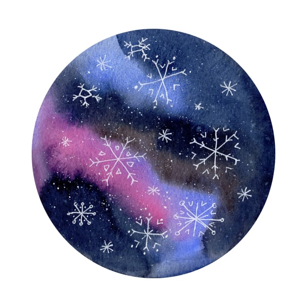 Galaxy with Snowflakes by Sandraartist