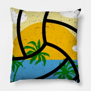 Beach Volleyball Summer Sports Beach Palms Design Pillow