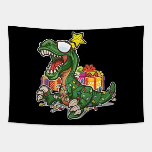 Tree Rex Christmas Dinosaur Tapestry