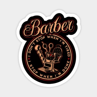 I'm A Barber Tired Hairstylist Pole Cool Vintage Gift Magnet