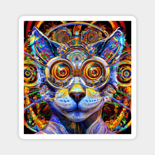 Kosmic Kitty (1) - Trippy Psychedelic Cat Magnet