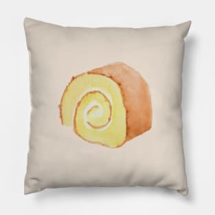 Swiss roll cake watercolour design Pillow