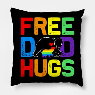 LGBTQ Bear Free Dad Hugs Proud Ally Flag Pride Pillow