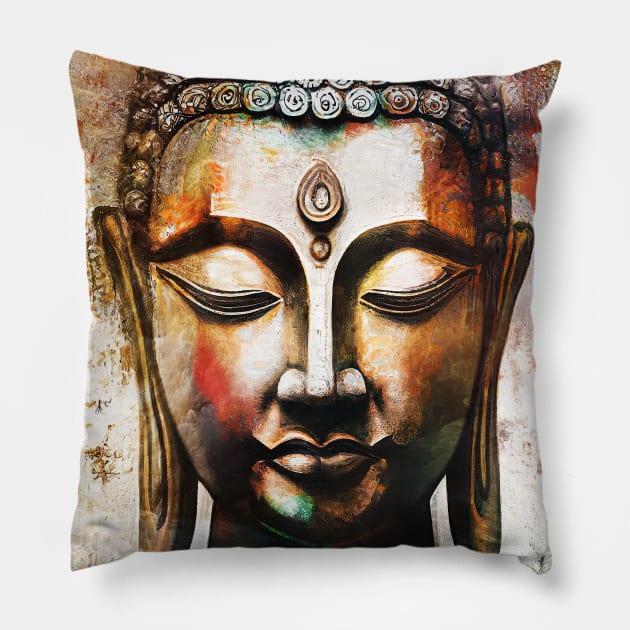 Inner peace face Pillow by MCAshe spiritual art 