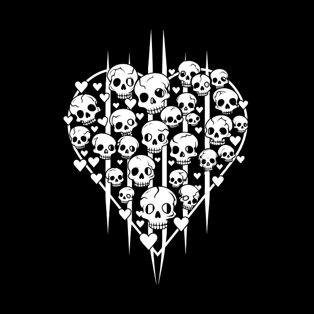 heart pattern skulls by KIDEnia