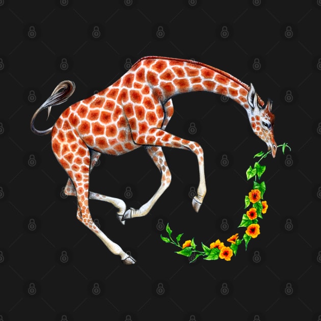 Giraffe with Flower Vine by Pip Tacla