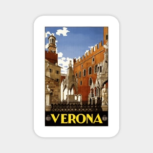 Verona, Italy - Vintage Travel Poster Design Magnet