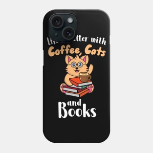 Coffee Cats Books Phone Case